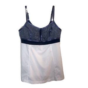 ZELLA exercise top, large, gray and white